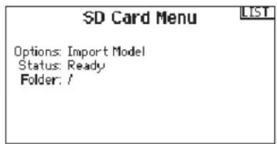 SPEKTRUM DX20 - ▶ Import Model - 1