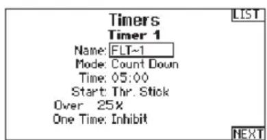 SPEKTRUM DX20 - Timer - 1
