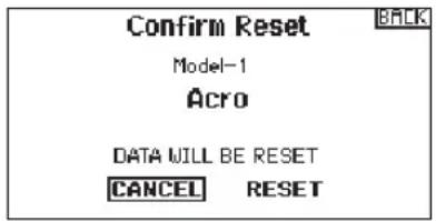 SPEKTRUM DX20 - ▶ Model Reset - 1