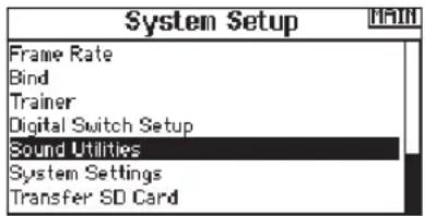 SPEKTRUM DX20 - Sound Utilities - 1