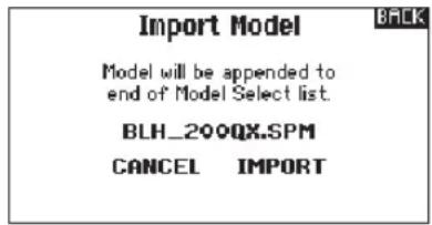 SPEKTRUM DX20 - ▶ Import Model - 2