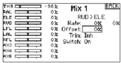 SPEKTRUM DX20 - ▶ Offset - 1