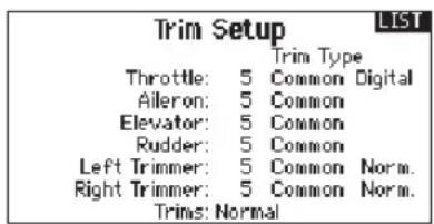 SPEKTRUM DX20 - Trim Setup - 1