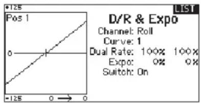 SPEKTRUM DX20 - To adjust the Dual Rate and Exponential: - 1