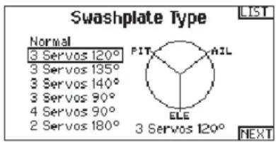 SPEKTRUM DX20 - Swash Type - 1