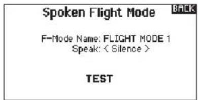 SPEKTRUM DX20 - To activate Spoken Flight Mode: - 2