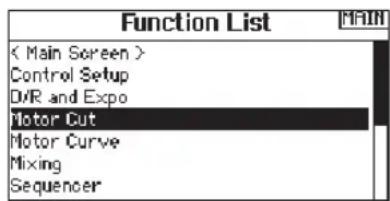 SPEKTRUM DX20 - To remove points from a Motor Curve: - 1