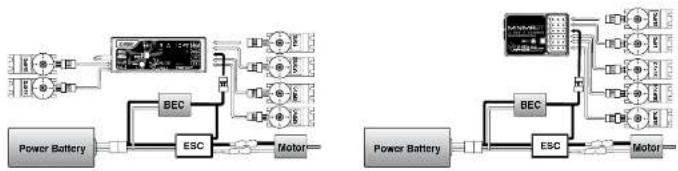 Hitec Flash 8 - Common Receiver Connection Diagrams - 1