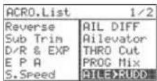 Hitec Flash 8 - To configure an aileron-rudder mix: - 1