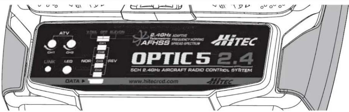 Hitec Optic 5 - Optic 5 2.4 Programming Switches and Buttons - 1