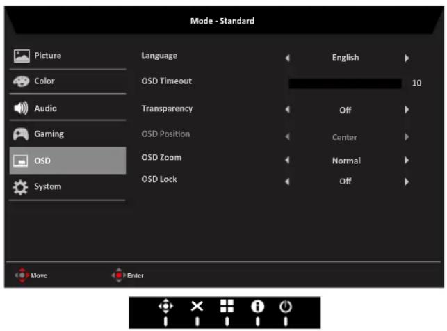 ACER Predator CG437KP - OSD - 1