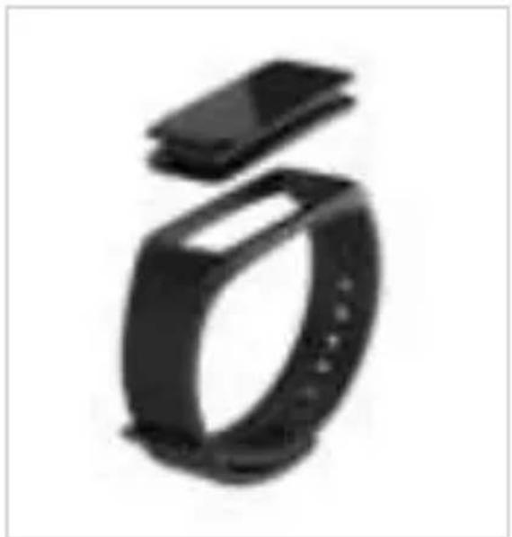Black smartwatch with a partially visible top component, no text or symbols present.