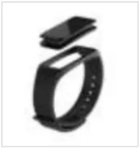 Black smartwatch with a partially visible top component, no text or symbols present.
