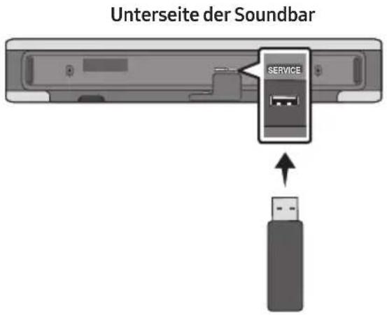 Unterseite der Soundbar SERVICE
