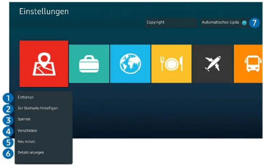 SAMSUNG UE55TU8000K - Verwalten der installierten Apps - 1