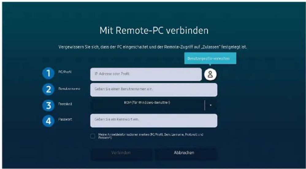 SAMSUNG UE65TU7020K - Verbinden mit einem Remote-PC - 1