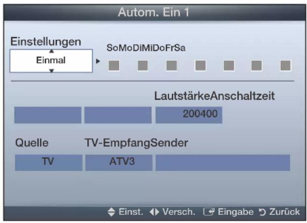 SAMSUNG LE22D450G1W - □Einstellen des Ein-/Ausschalttimers - 1