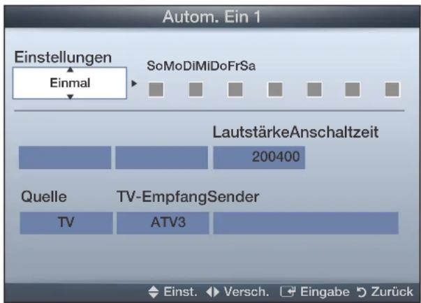 SAMSUNG LE37D550K1W - □Einstellen des Ein-/Ausschalttimers - 1