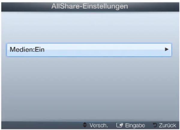 SAMSUNG LE37D550K1W - AllShare-Einstellungen - 1