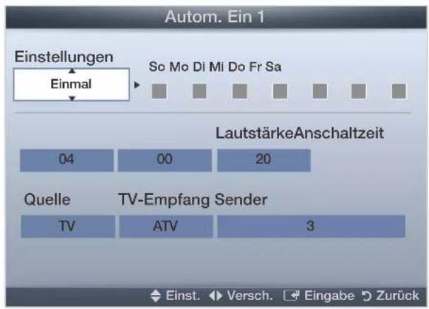 SAMSUNG LE40D503F7W - □Einstellen des Ein-/Ausschalttimers - 1