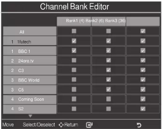 SAMSUNG HG40EA590LS - Einstellen des CH Bank Editor im Modus „Unverbunden“ - 2
