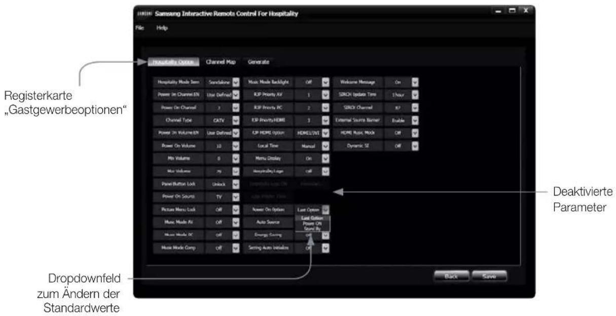 SAMSUNG HG40EA590LS - - Einstellung der „Hospitality Options“ - 2