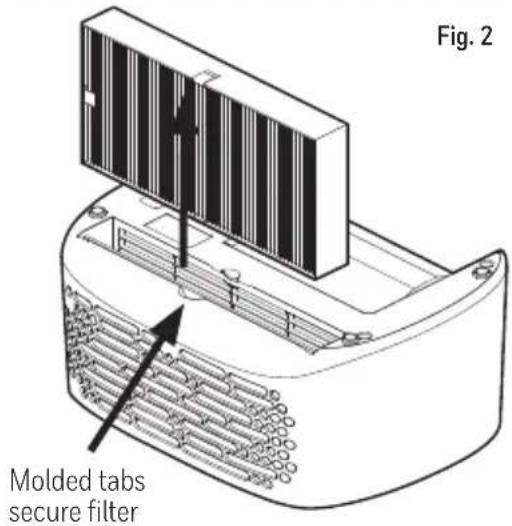Fig. 2 Molded tabs secure filter