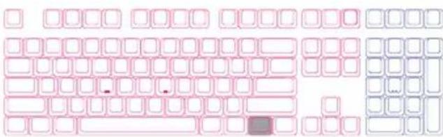 Cropped image showing a grid of pink and white square tiles with some highlighted in gray, likely part of a keyboard layout or design interface.