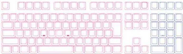 Cropped image showing a grid of pink and blue square tiles with some highlighted in red, likely part of a keyboard layout or pattern.