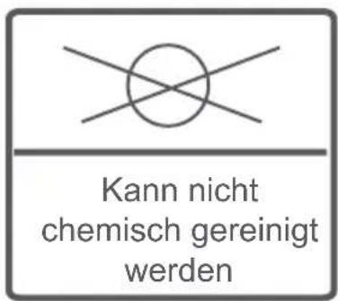 Kann nicht chemisch gereinigt werden