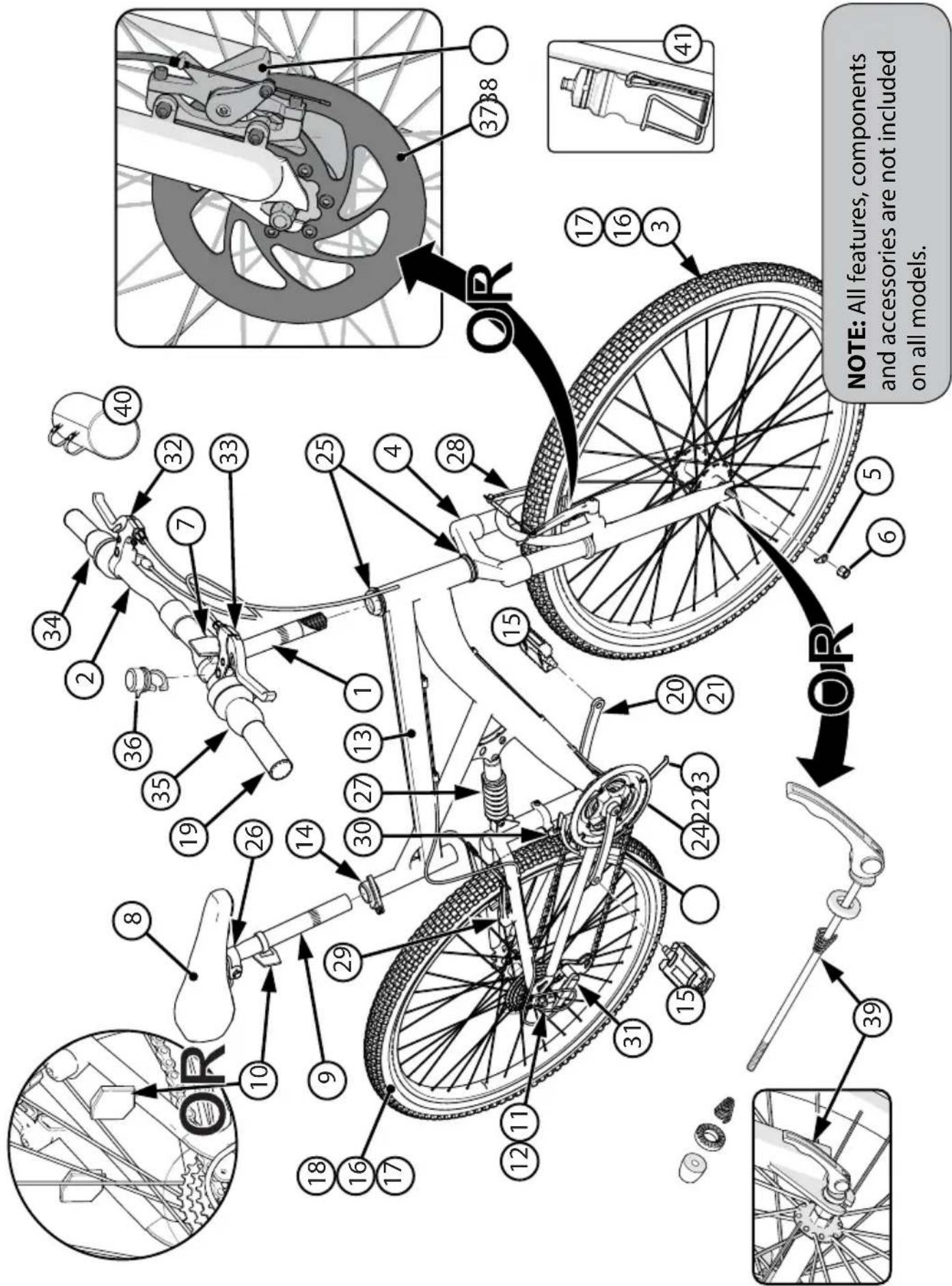 Huffy 24" Nighthawk Boys Mountain Bike - Parts View - 1