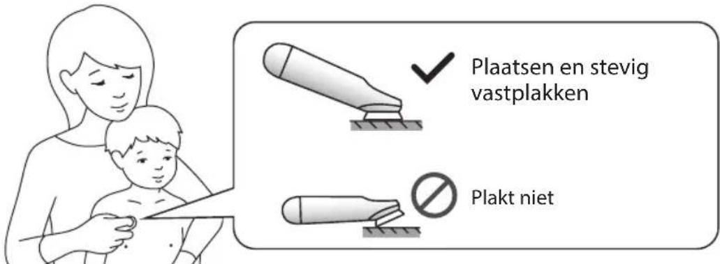 Plaatsen en stevig vastplakken Plakt niet