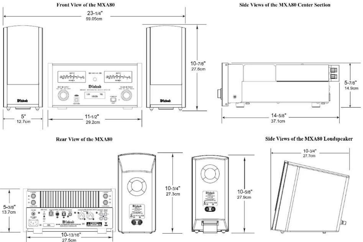 MCINTOSH MXA80 - Dimensions - 1