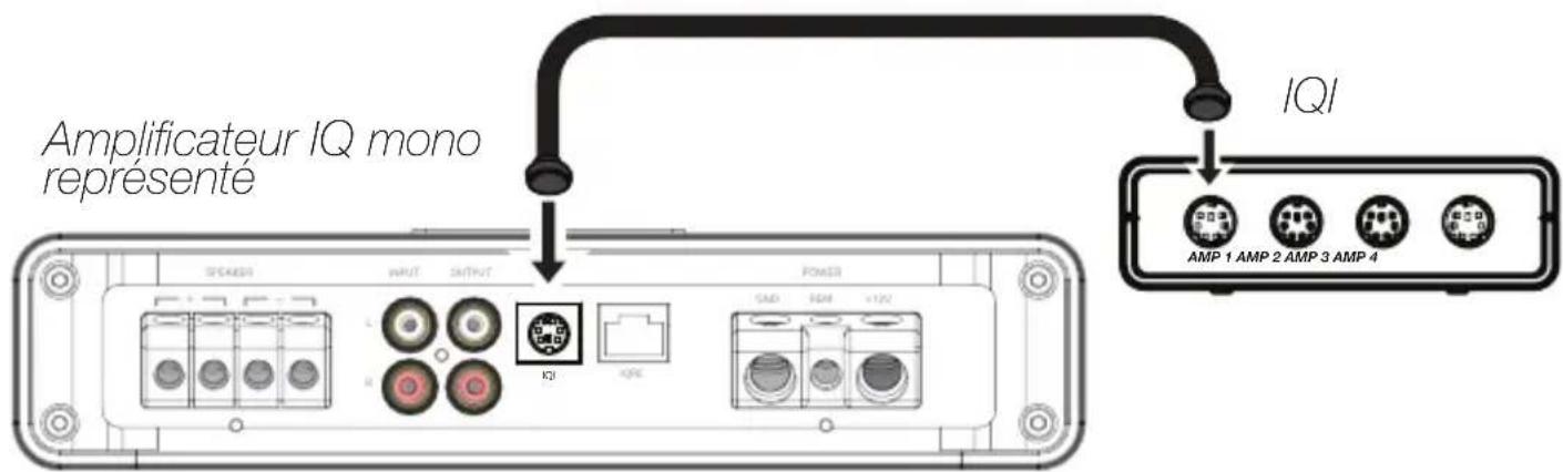Amplificateur IQ mono représenté IQI AMP 1 AMP 2 AMP 3 AMP 4