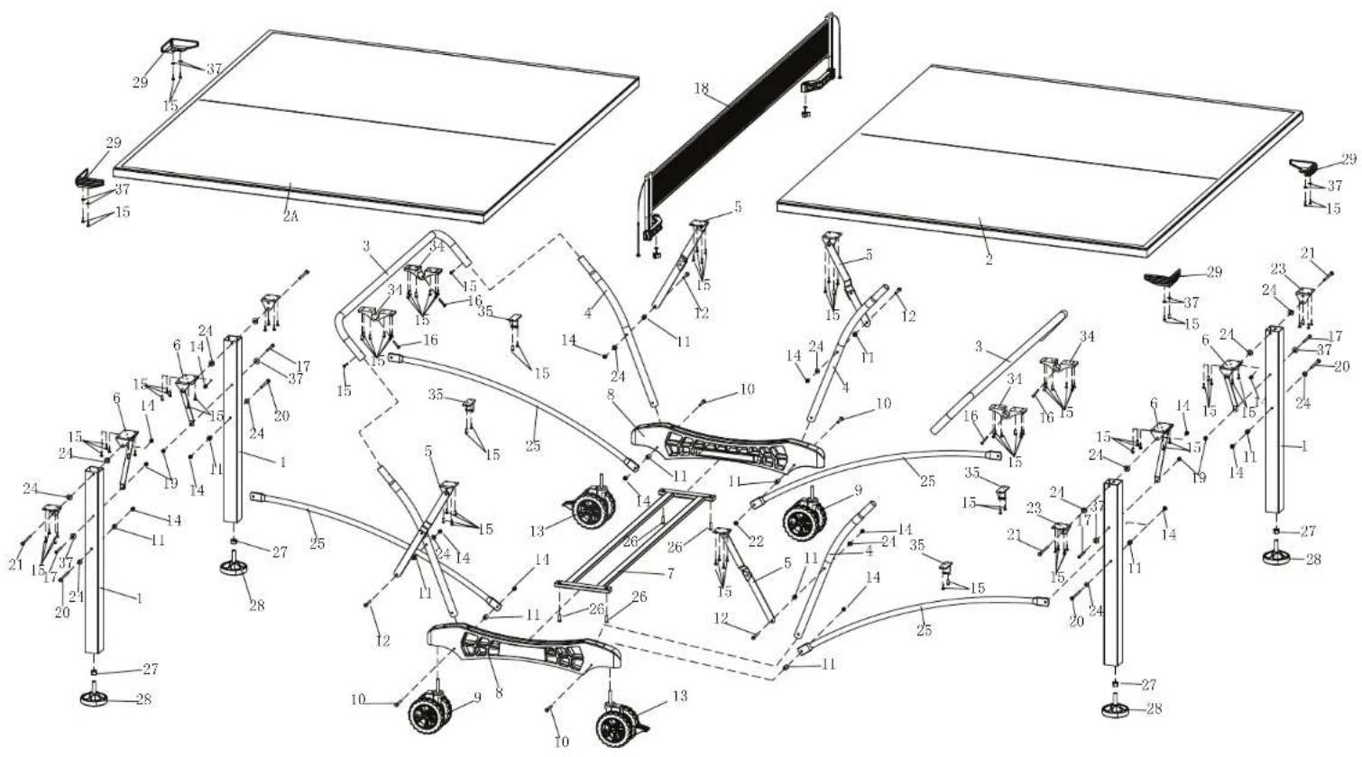 STIGA Baja Table Tennis Table T8562 - Ensamblado de la Red y Postes - 2