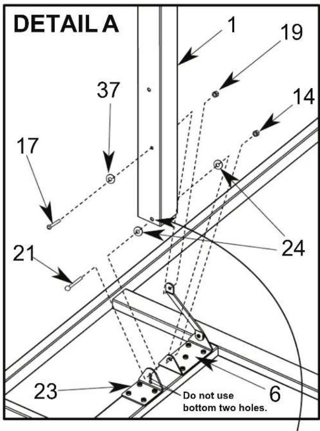 DETAIL A 1 19 37 14 17 21 24 23 6 Do not use bottom two holes.