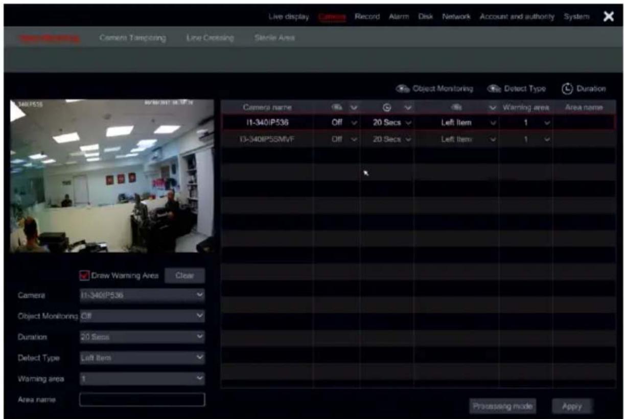 Provision-ISR SH-16200A5-5L(MM) - Object Monitoring Configuration (IPC Channels Only) - 1