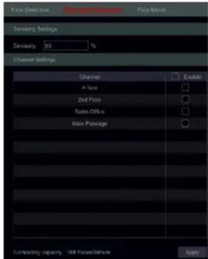 Provision-ISR SH-16200A5-5L(MM) - Face Match Parameters - 1