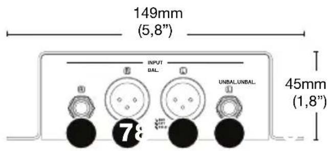 149mm (5,8") INPUT BAL UNBAL UNBAL 45mm (1,8") 7