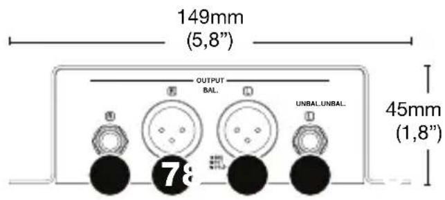 149mm (5,8") OUTPUT BAL. UNBAL.UNBAL. 45mm (1,8") 7