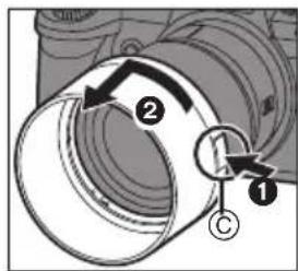 Technical diagram showing a mechanical component with numbered parts and a circular annotation labeled '1' pointing to a specific section.