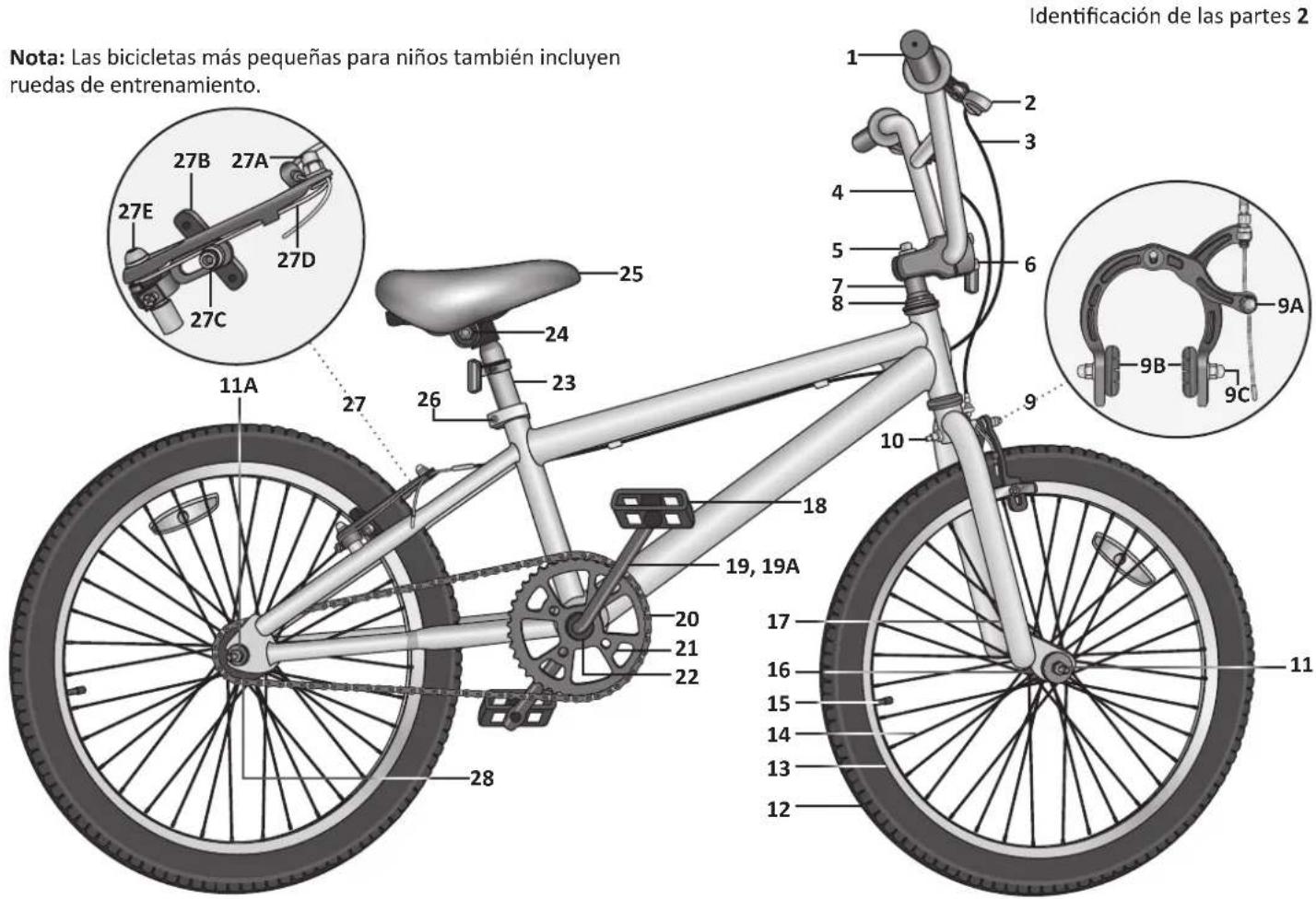 Schwinn Netflix Stranger Things Lucas BMX Bike - ② Identificación de las partes - 1