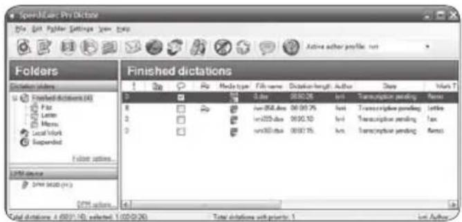 Speed32ac: Pro Dictator File Edit Folder Settings View Tools Active author profile: not Folders Finished dictations (A) Fiat Letter Memo Local Work Supervised Finished dictations Fiat options DPM options DPM sets (x) DPM options... Finished dictations 1.000000000000000000000000000000000000000000000000000000000000000000000000000000000000000000000000 Total dictations with priority: 1 List Author