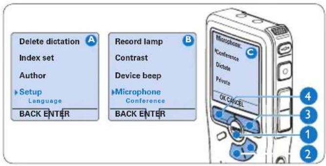 PHILIPS DVT2805 - Regolare la sensibilità del microfono Regolare la sensibilità del microfono secondo l'ambiente nel quale registrate. - 1