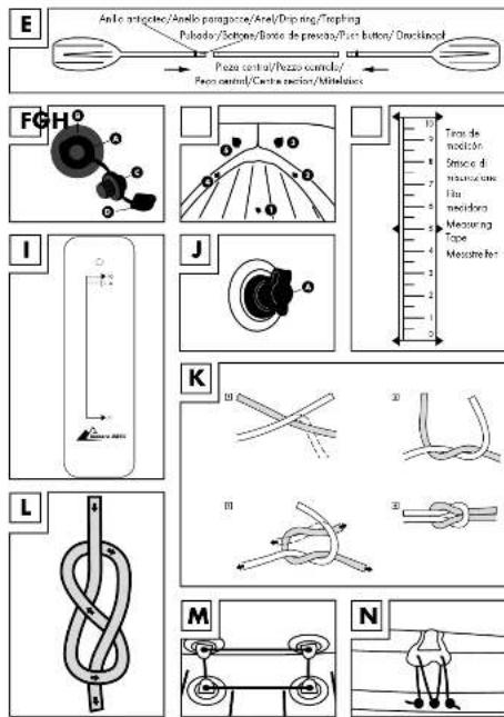 E Anle cortigono/Anello paragone/Anei/Drip ring/Trophing Pulbode/Sortez/Bonce de previzi/Pur button/Directional FGH Pezo control/Pezzo control/ Peso control/Center direction/Mineralysts I J K L M N Teas de mictation Smice di mineralysts Fin mictadora Measuring Tape Meatshefer