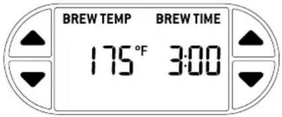 BREW TEMP BREW TIME 175°F 3:00