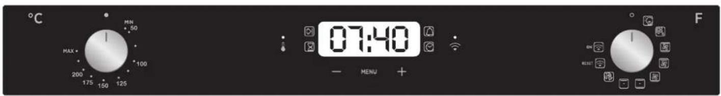 °C MIN 50 MAX 100 200 175 150 125 07:40 - MENU + F