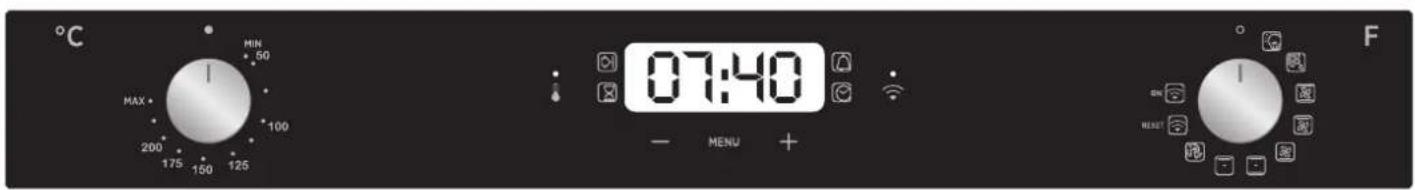 °C MIN 50 MAX 100 200 175 150 125 07:40 - MENU + F