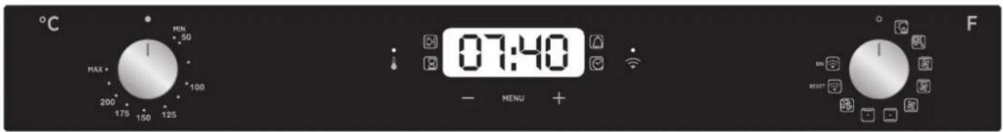 °C MIN 50 MAX 100 200 175 150 125 07:40 - MENU + F