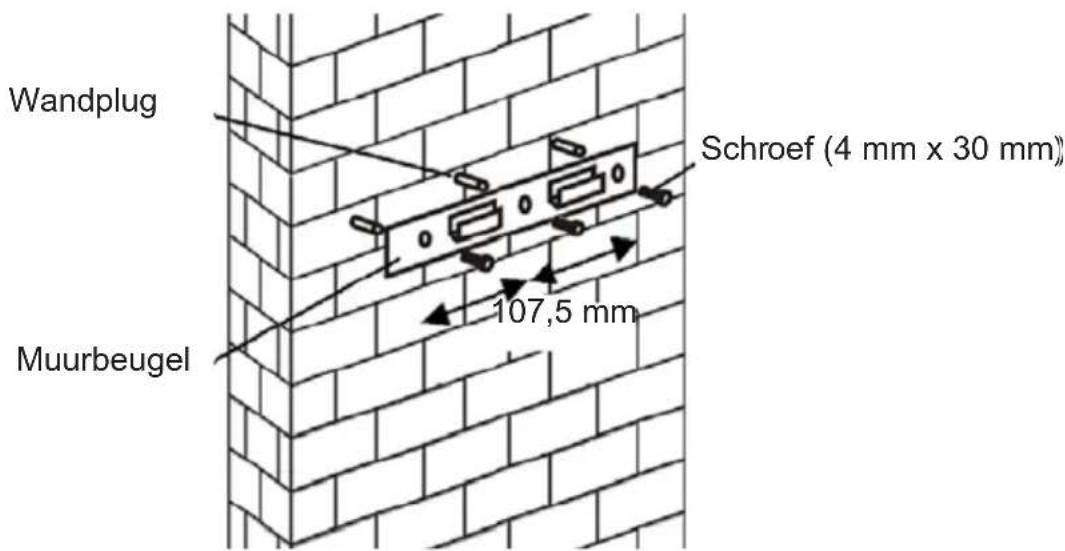 Wandplug Schroef (4 mm x 30 mm) 107,5 mm Muurbeugel